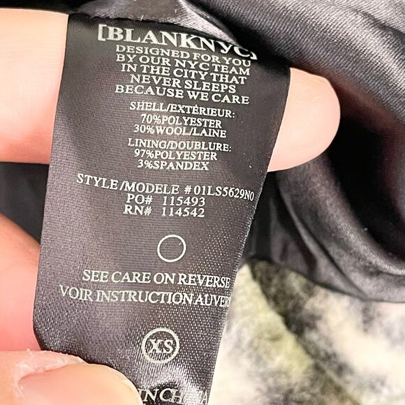 BLANK NYC Women's Wool Oversized Flannel Snap Outsider Shacket Jacket Size XS - Picture 8 of 9